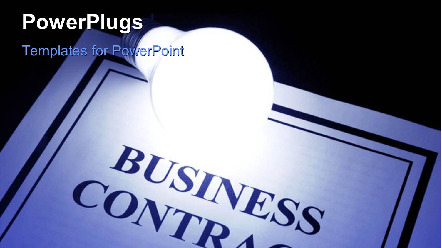 Light Bulb Shinning Over Business Contract on Black Background 
