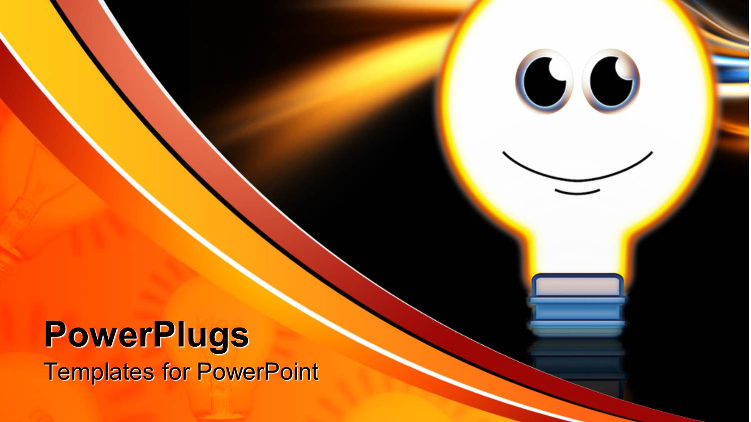 Light Bulb with Smiley Face Glowing