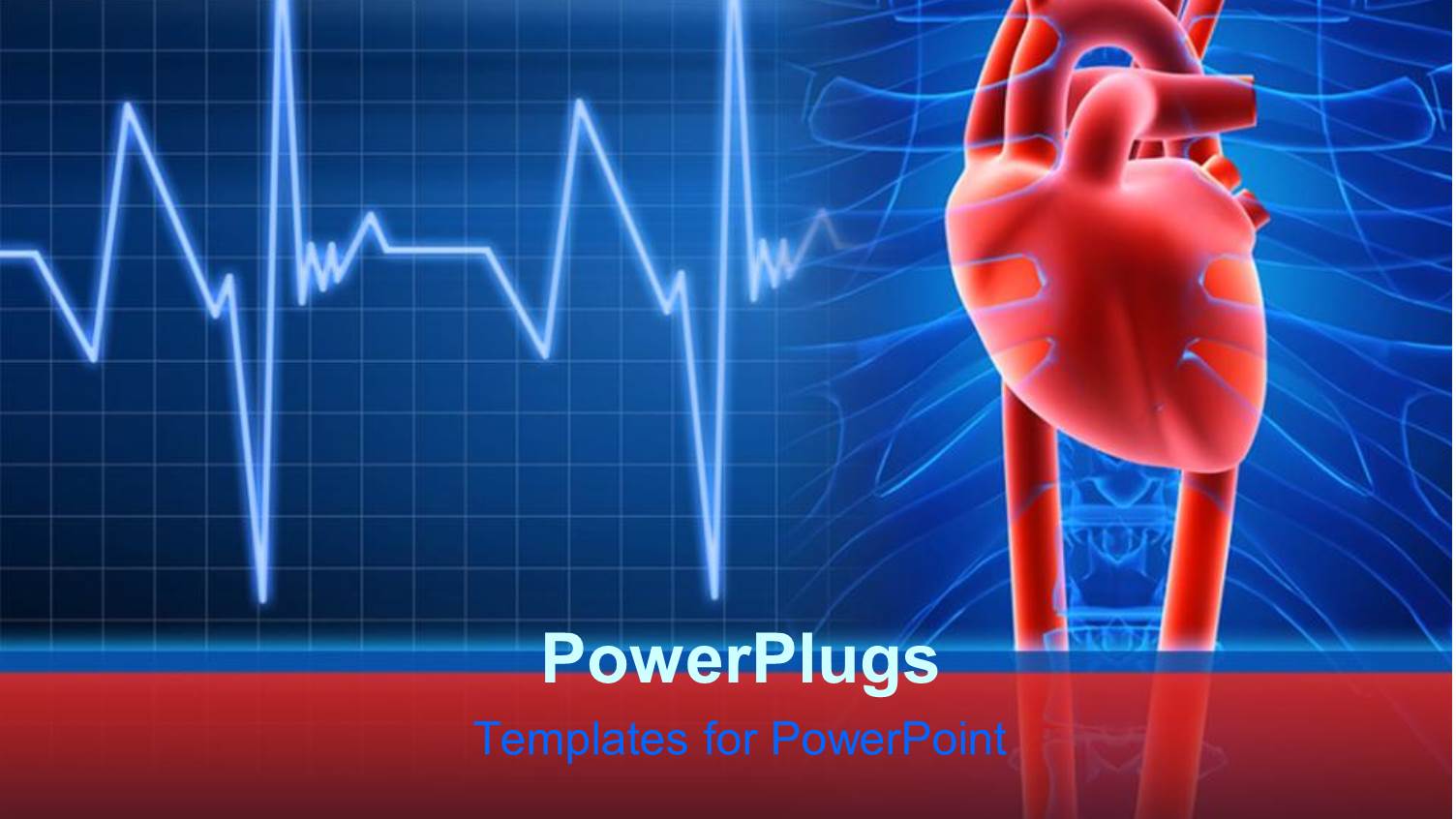 Light and Dark Blue Medical Background Red Heart