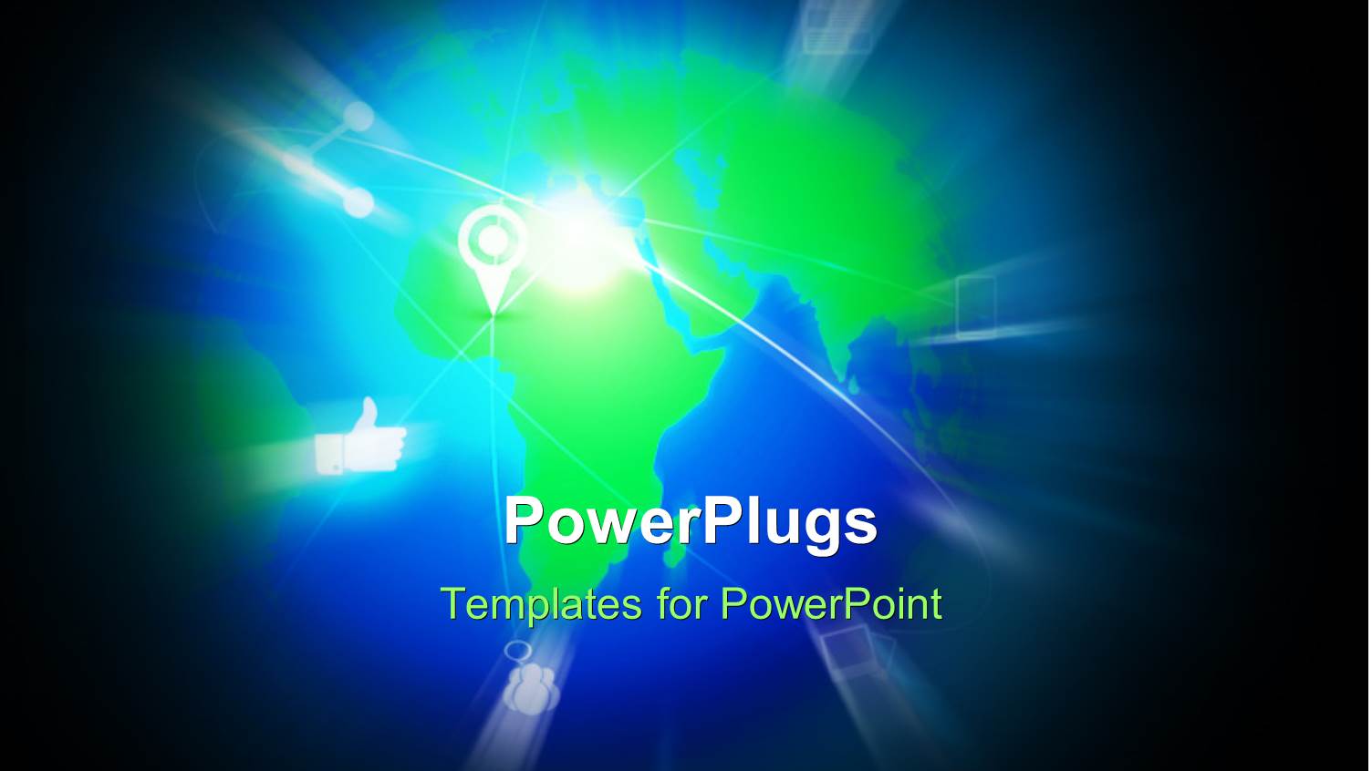 Light Glow on Earth Globe with Location and Thumbs Up Icon