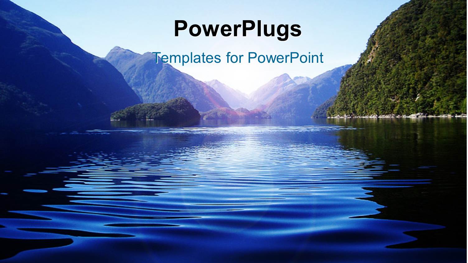 Light Glow Over Water Surface with Water Ripples and Mountains