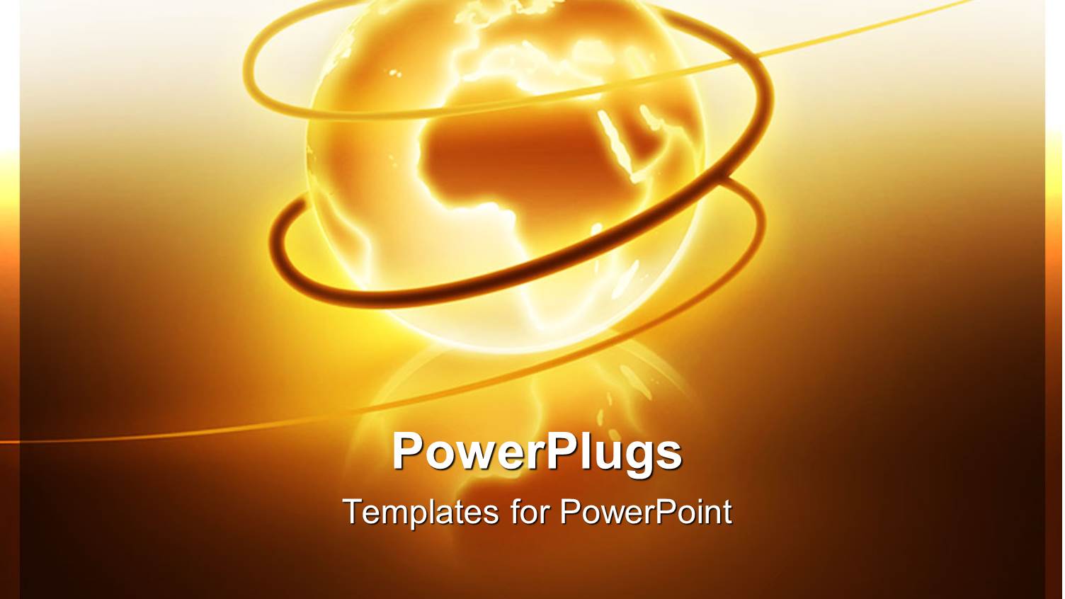 Lighted Gold Globe with Brown Swirls