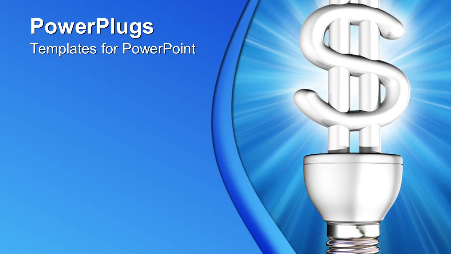 Lit Dollar Sign Light Bulb Blue Background