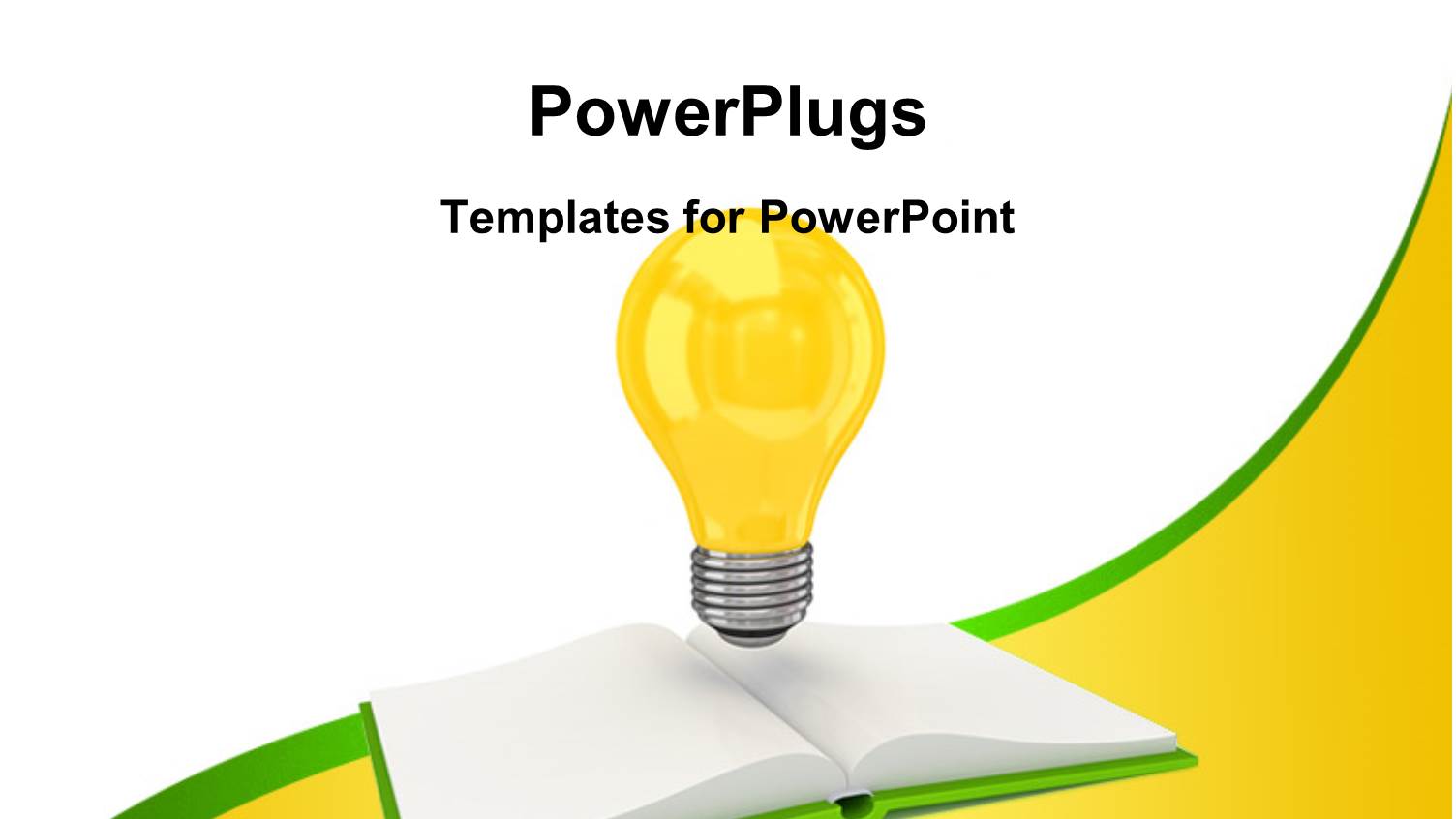 a Lit Yellow Light Bulb Over an Open Book