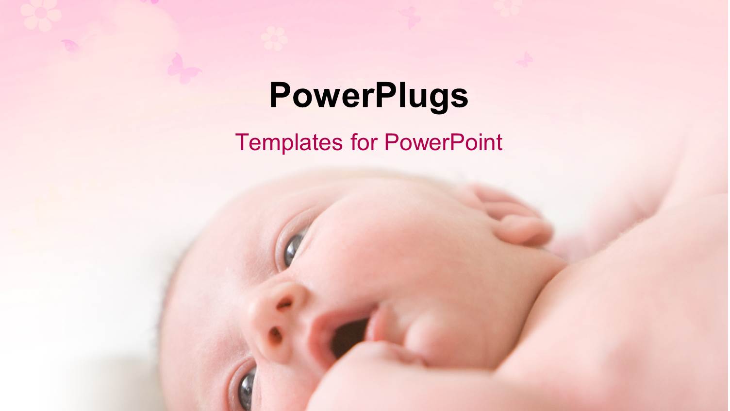 little Baby Laying on Back with Butterflies on Pink Theme