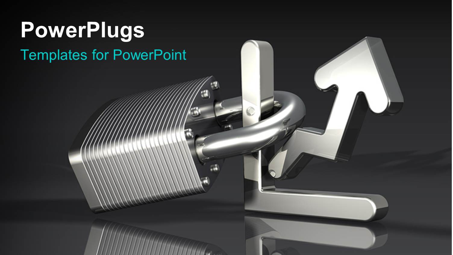 a Lock with an Arrow and Grayish Background