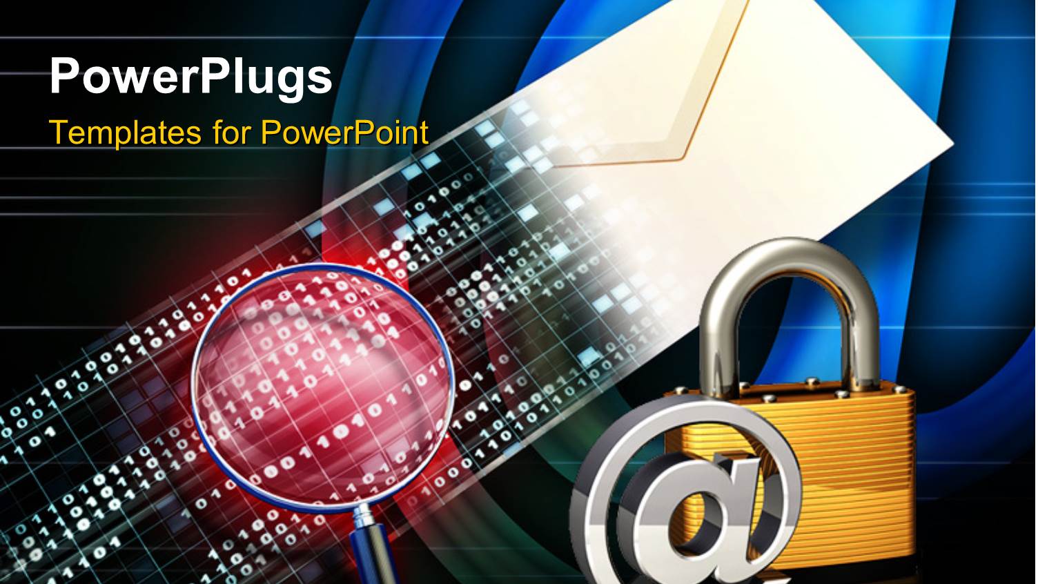 the Lock with the Sign @ and an Envelope in Background