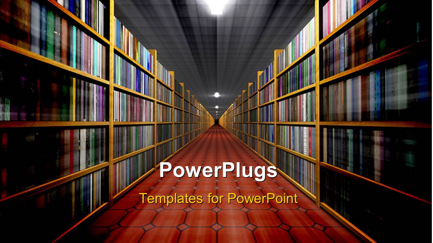 Long Corridor Lined with Shelves Full of Books