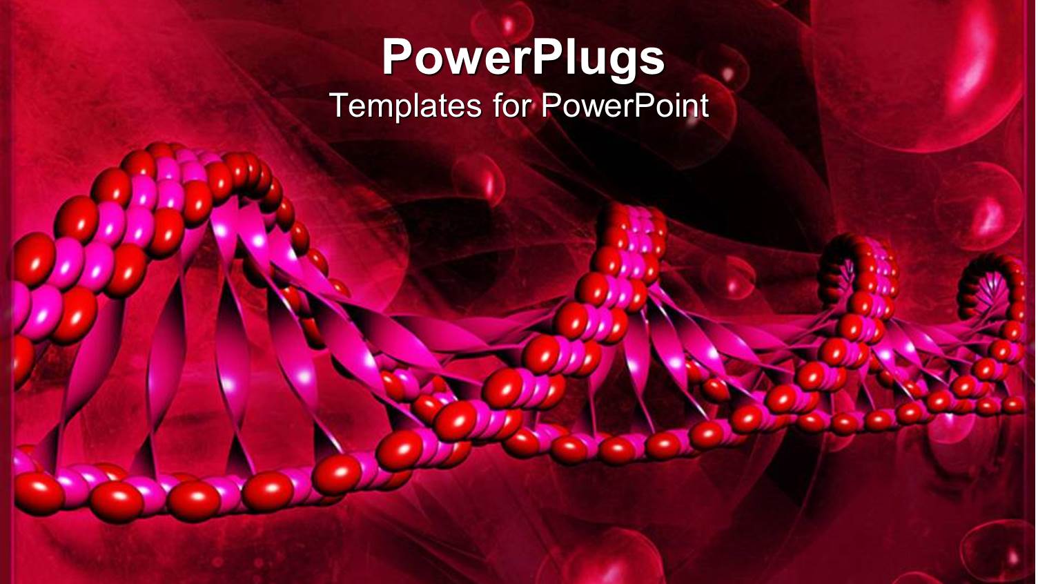 Long Single 3D Molecular DNA Strand on a Wine Colored Background