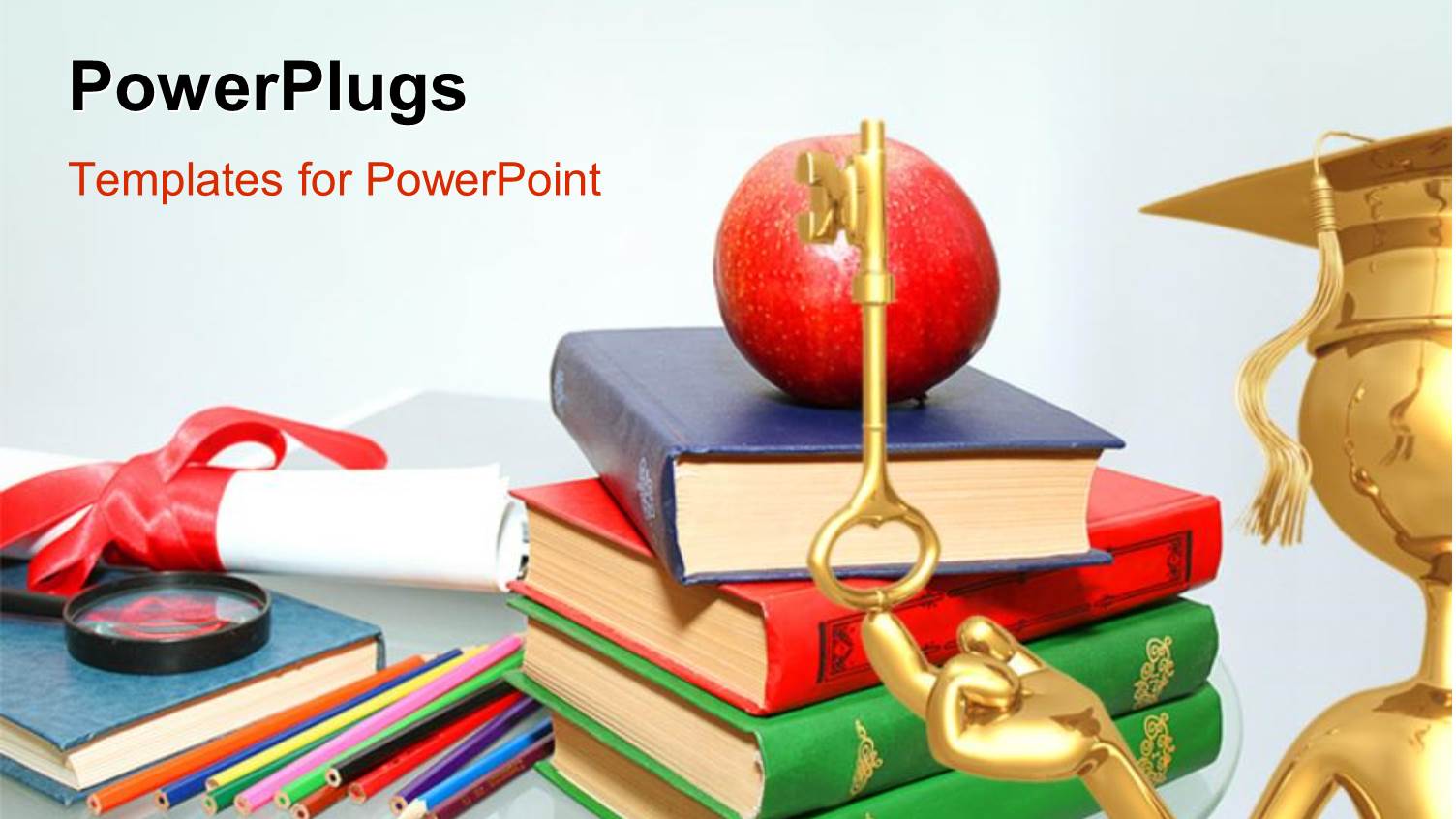 a Lot of Books with a Key and a Graduate