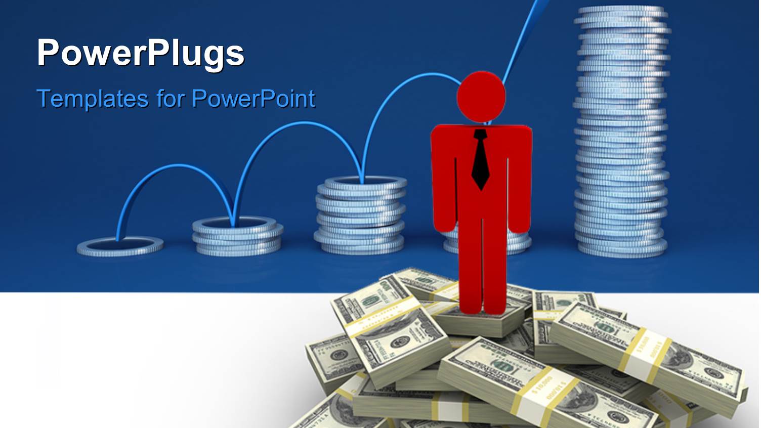 a Lot of Dollar Bundles with Coins in the Background