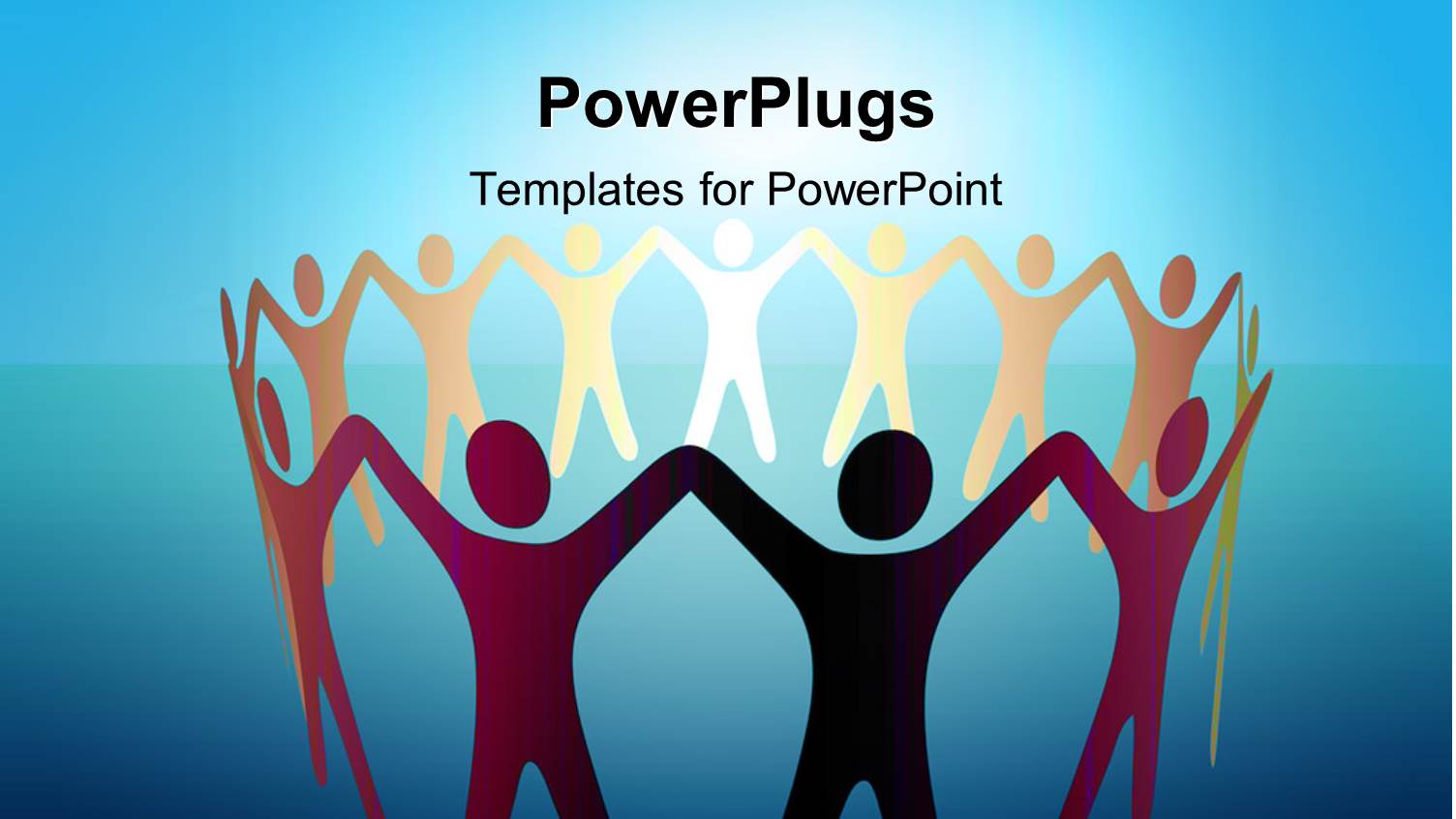 a Lot of Figures Making a Circle with Bluish Background