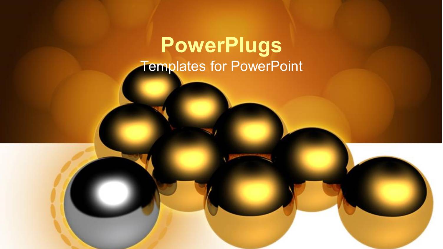 a Lot of Golden Balls with a Grey One with Golden and White Background 