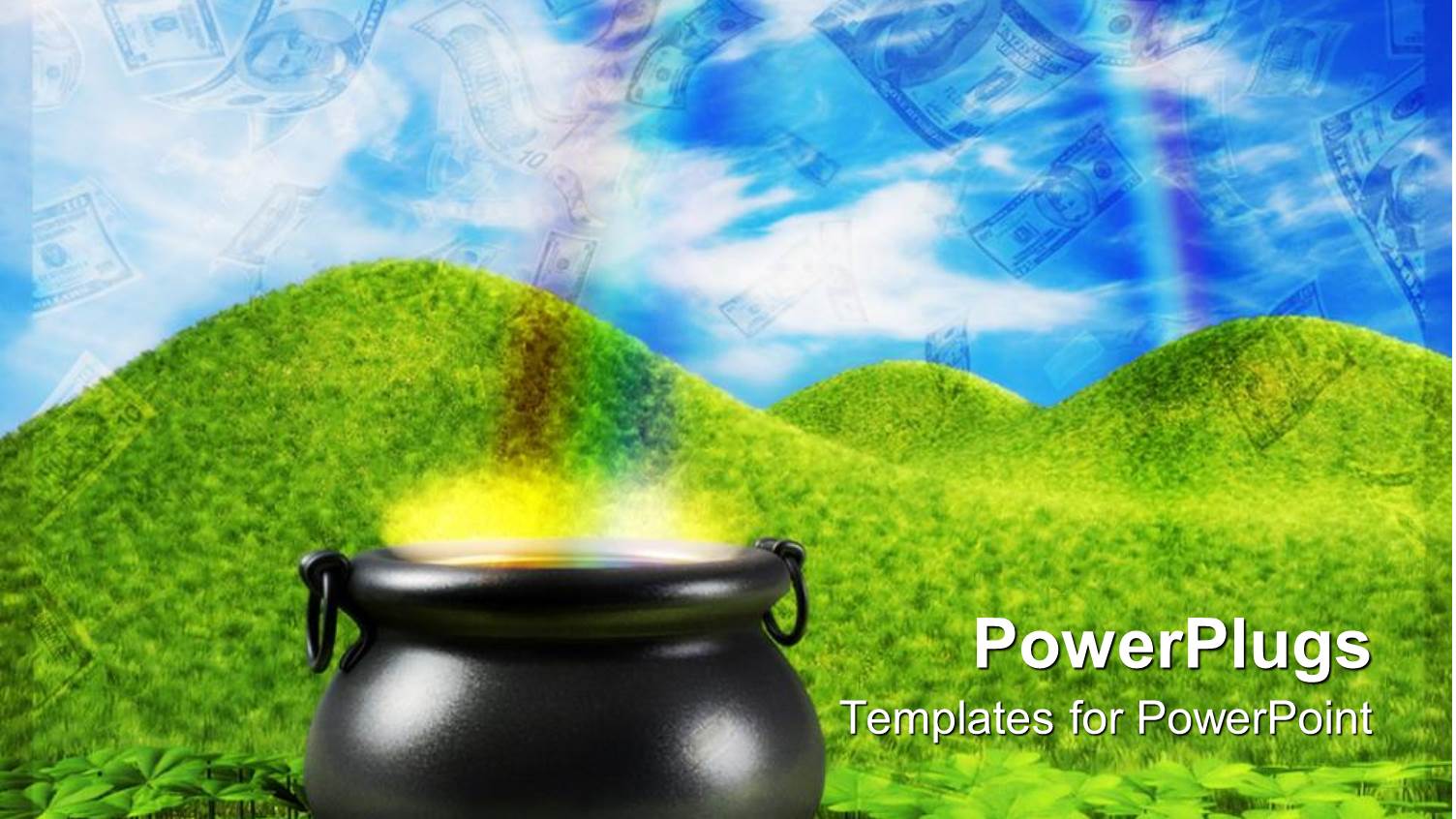 a Lot of Greenery and a Pot with Dollars in the Background