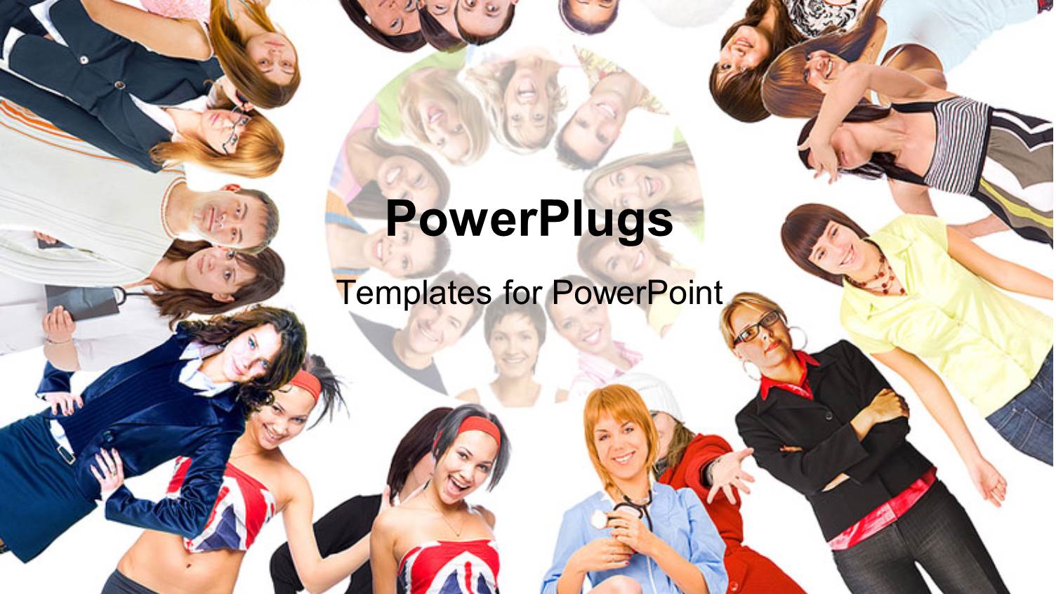 a Lot of People Standing in a Circle with White Background