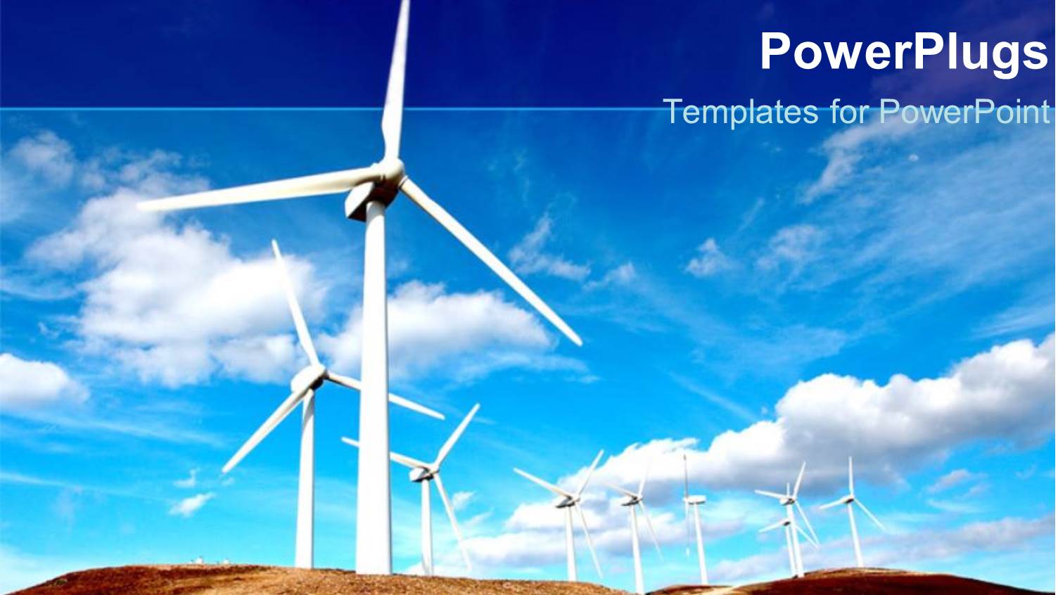 a Lot of Windmills with Clouds in the Background