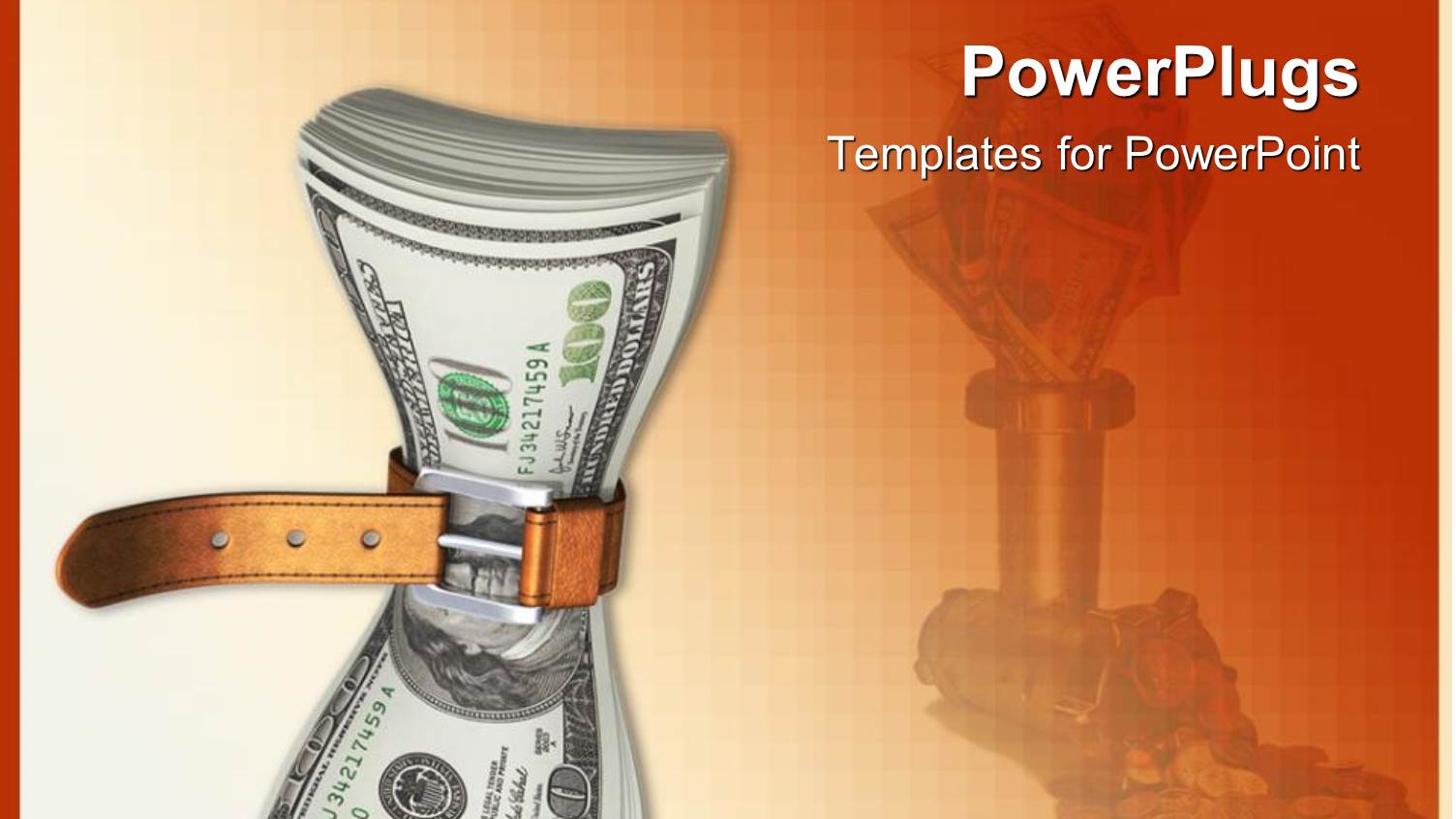 Lots of 100 Dollar Bills Heald Tightly with a Brown Colored Belt