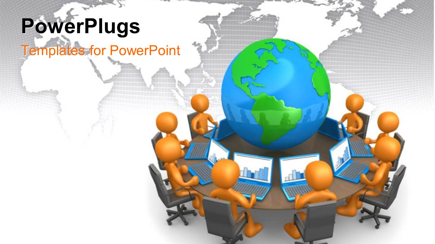 Lots of 3D Characters with Laptops Around an Earth Globe