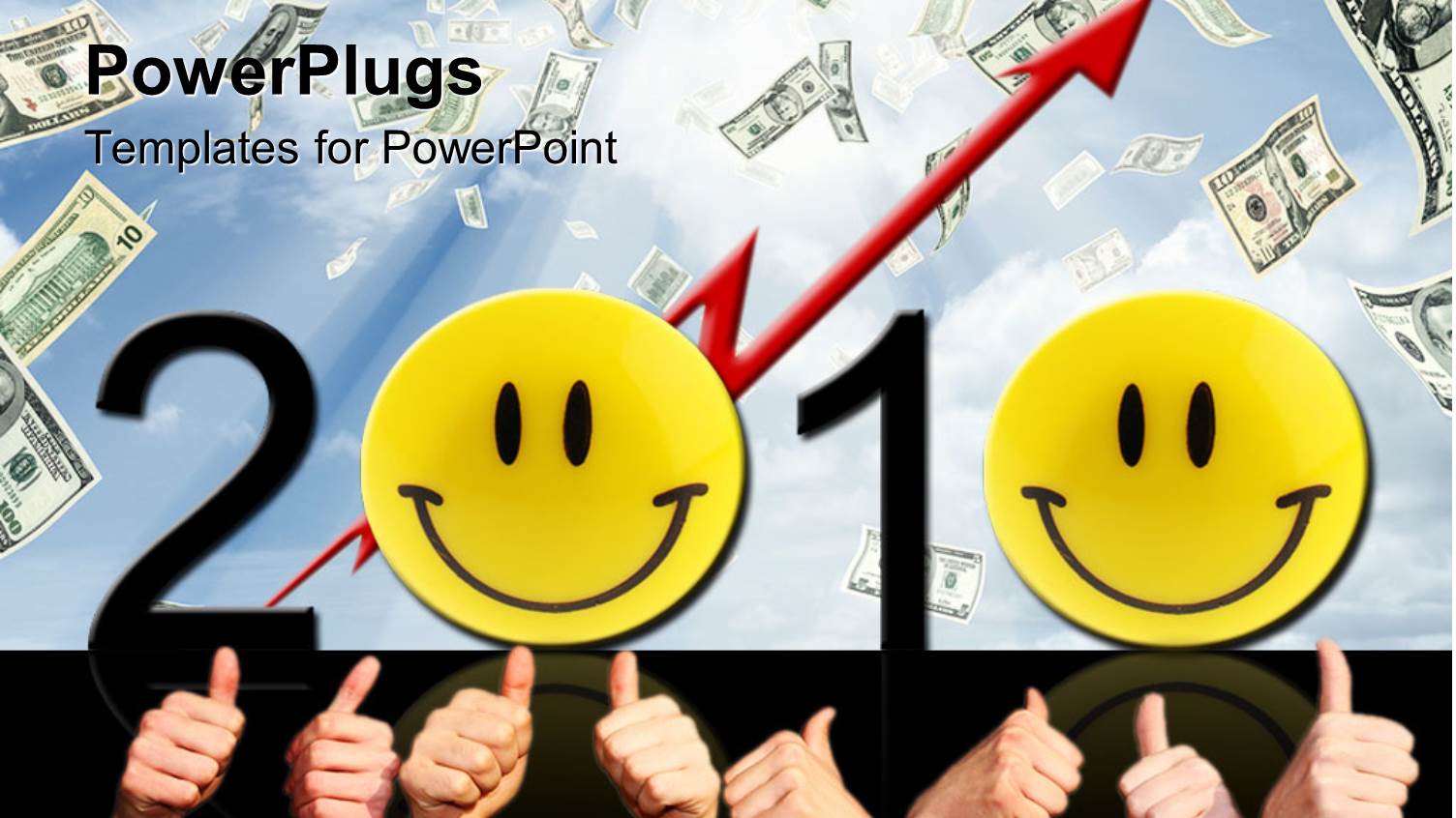 Lots of Adults Hands and Smiley Faces with a 2010 Text