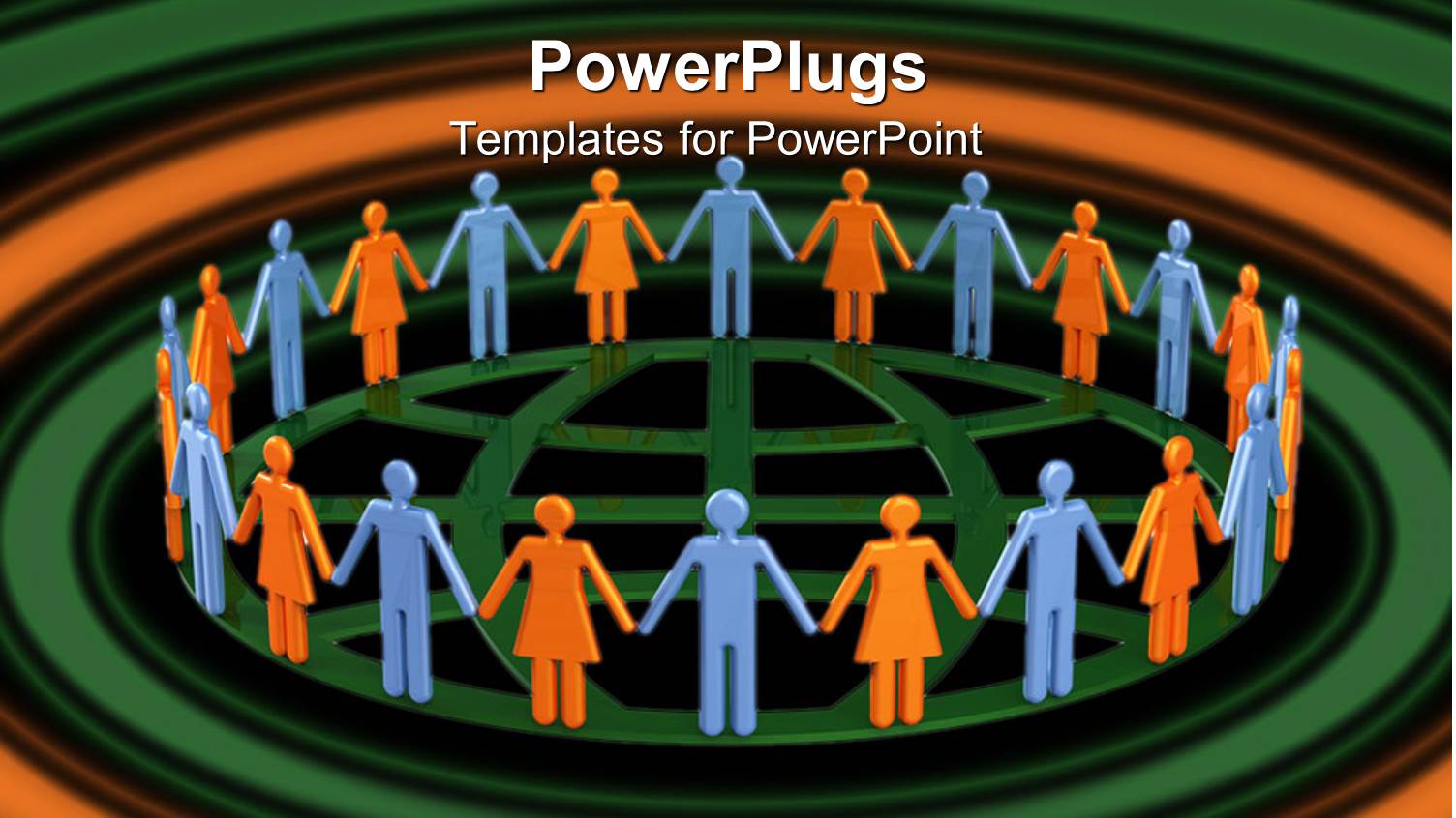 Lots of Animated People Holding Hands Standing in a Circle