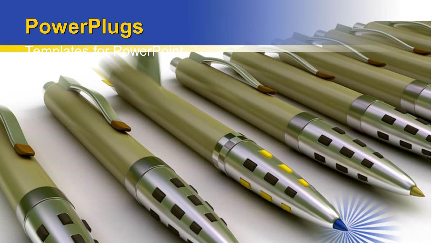 Lots of Ball Point Pens with One Different One in the Middle