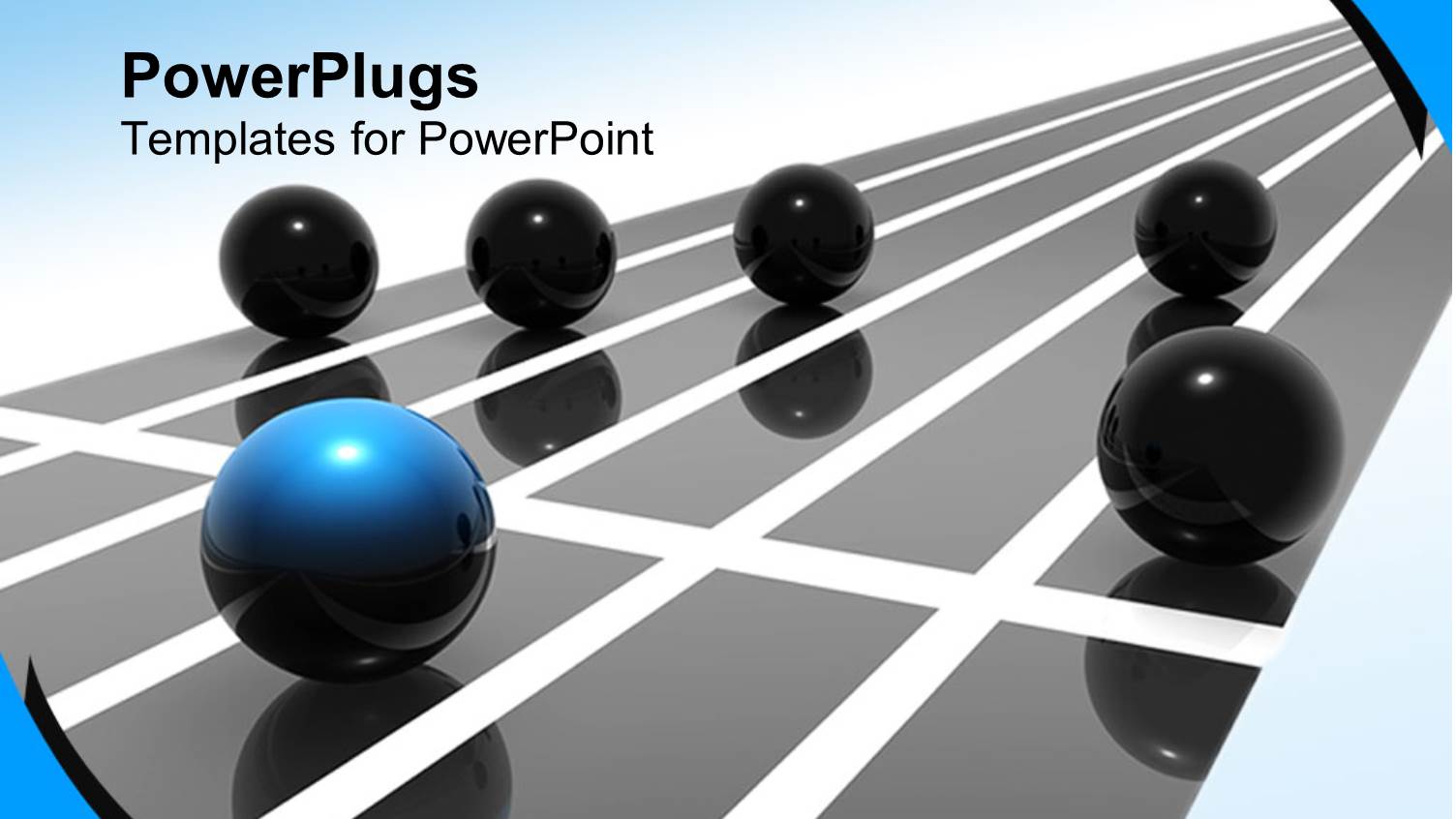 Lots of Black and Blue Colored Balls on a Race Lane