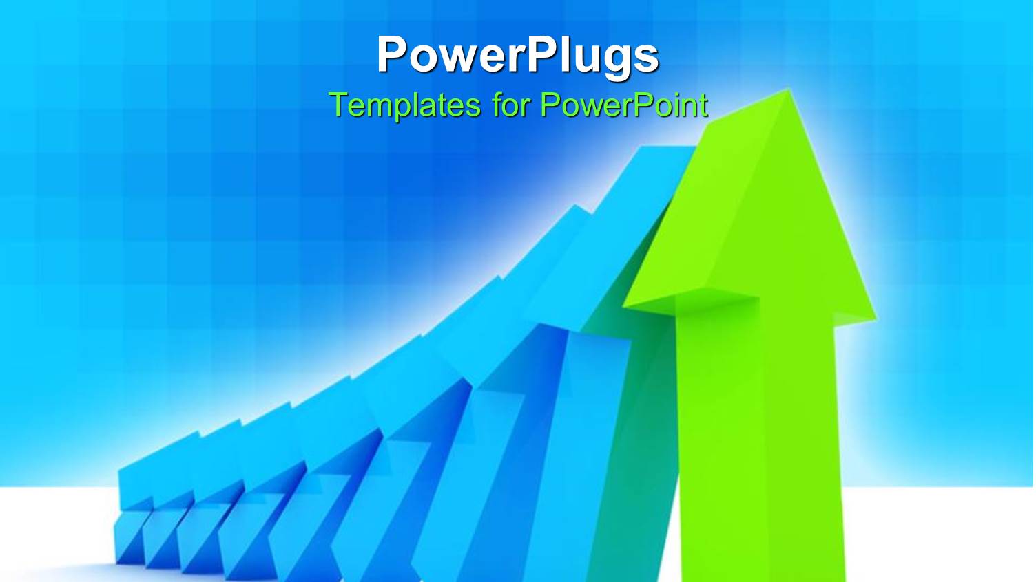 Lots of Blue Arrows Sliding Down on a Green Arrow