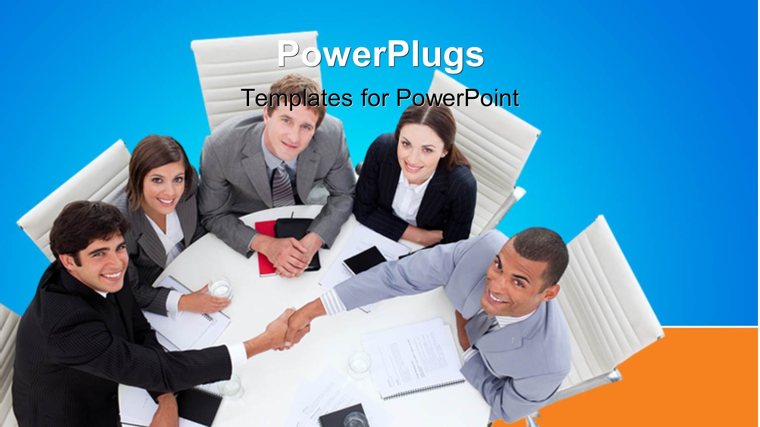 Lots of Business Men and Women Having a Meeting Round a Table