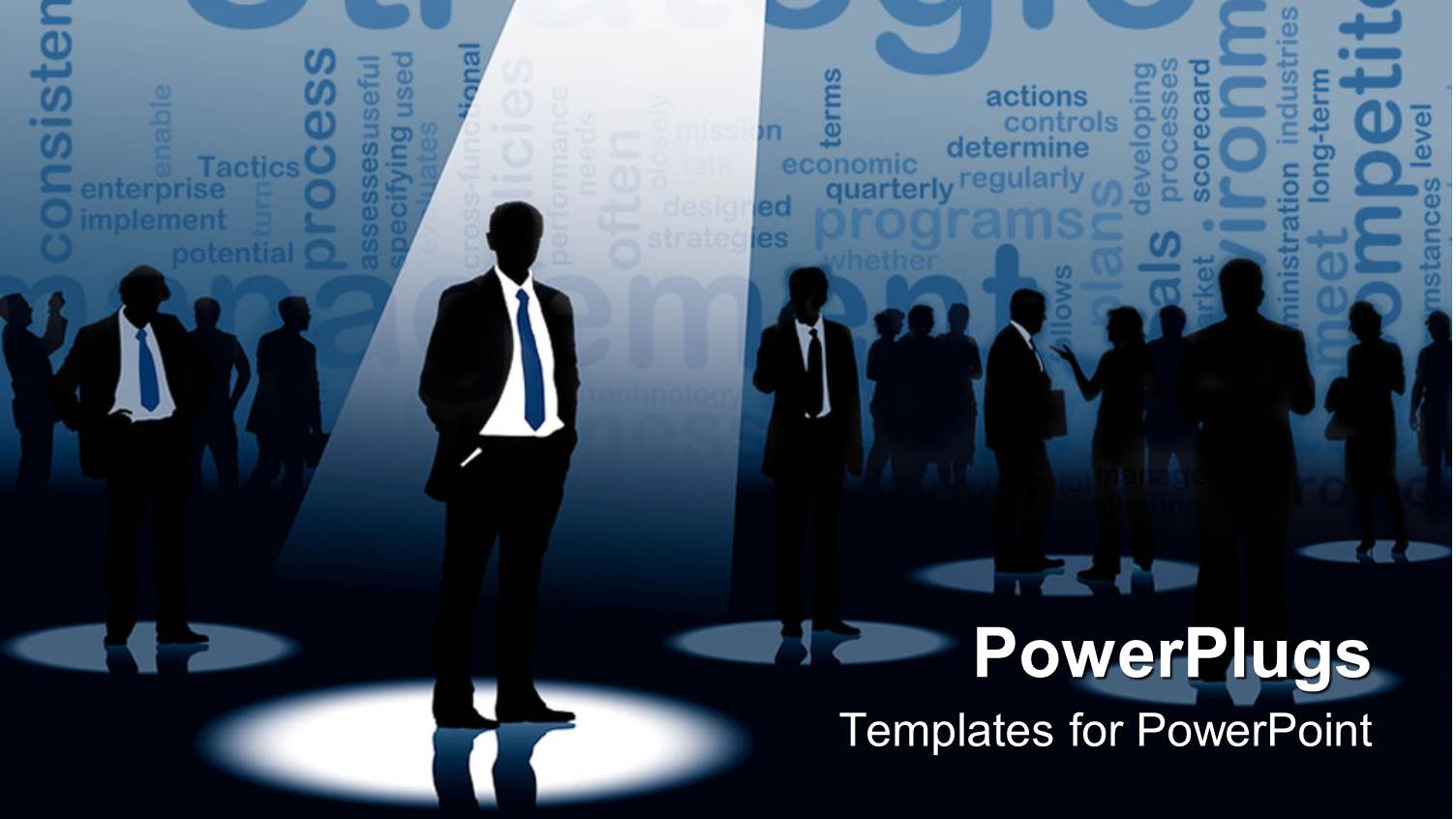 Lots of Business People Having a Strategic Meeting with One in the Spot Light