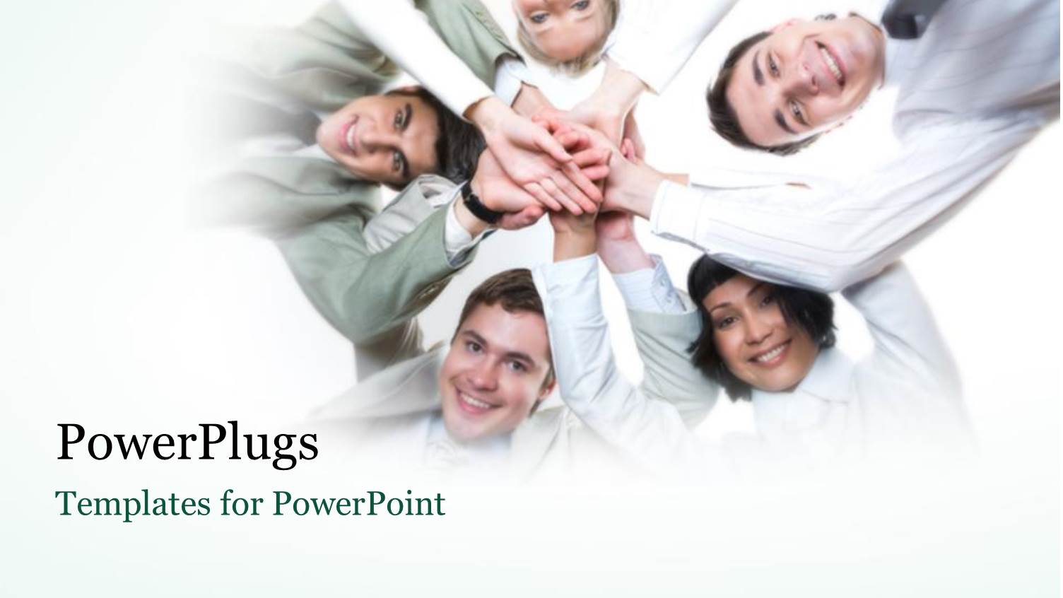 Lots of Business People Joining their Hands Together in Unison