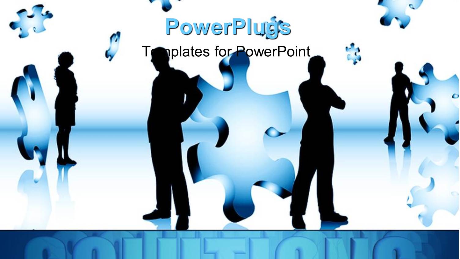 Lots of Business People Standing with Puzzle Pieces in the Air