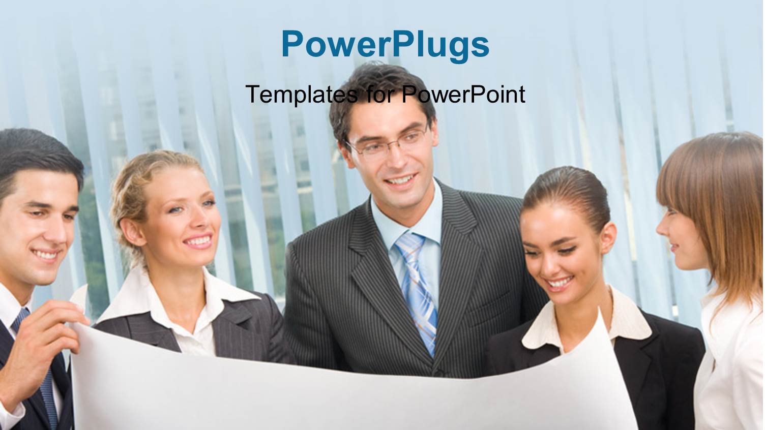 Lots of Business People Staring at a Business Plan Happily