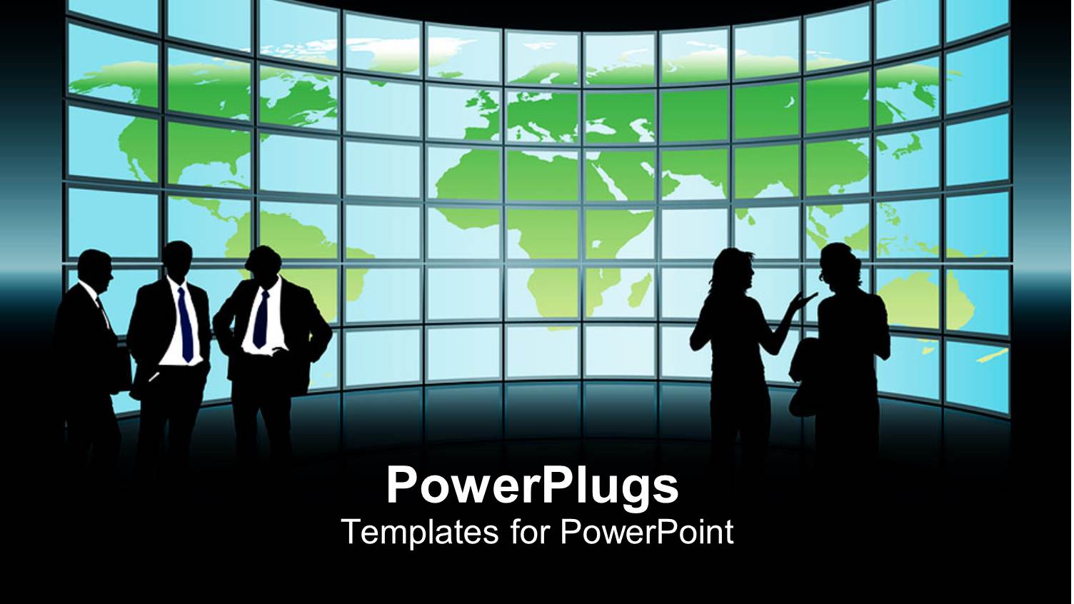 Lots of Business People Talking with a World Map Behind