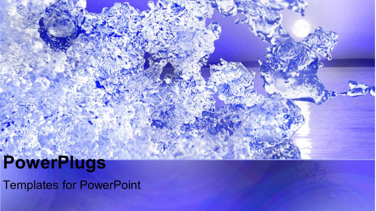 Lots of Clear Ice Crystals on an Ocean Background