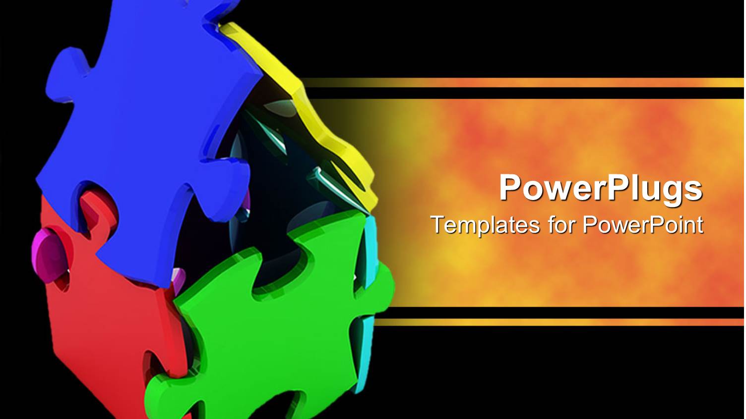 Lots of Colorful Puzzles Forming a House on a Black Background