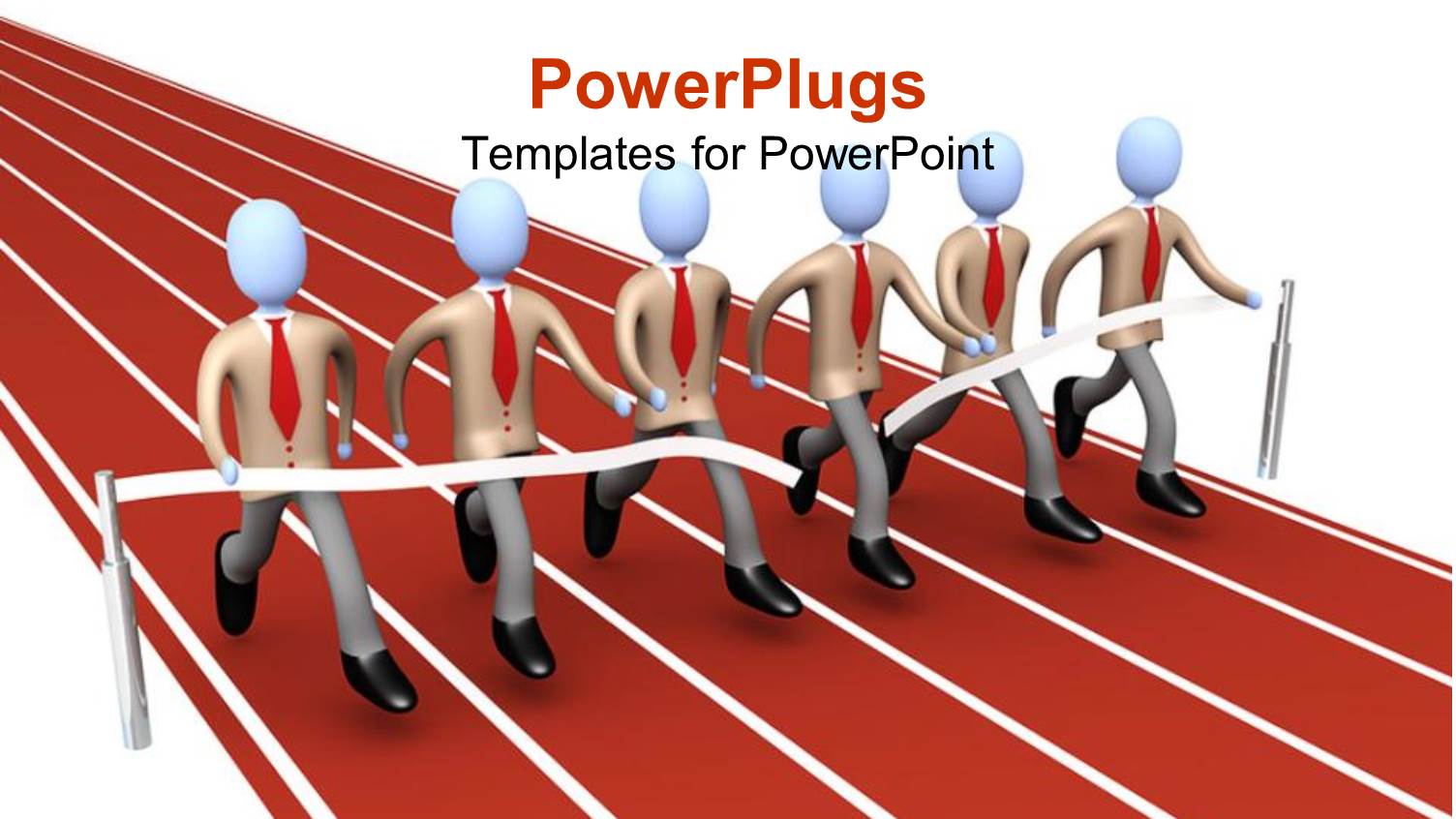 Lots of Corporate Human Figures Running Together and Winning