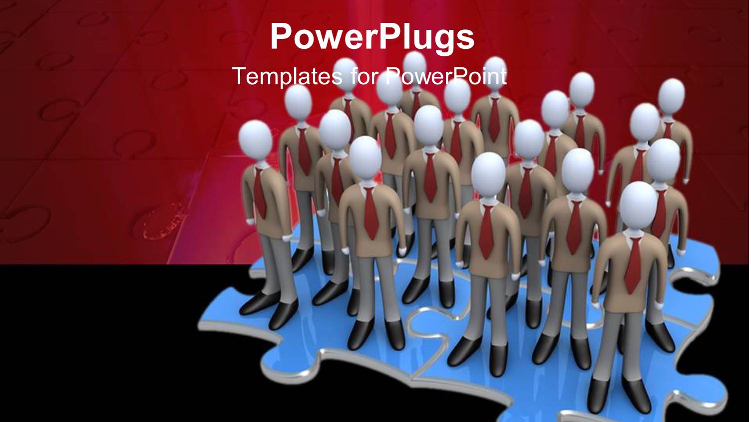 Lots of Corporately Dressed Characters Standing on a Blue Chess Piece