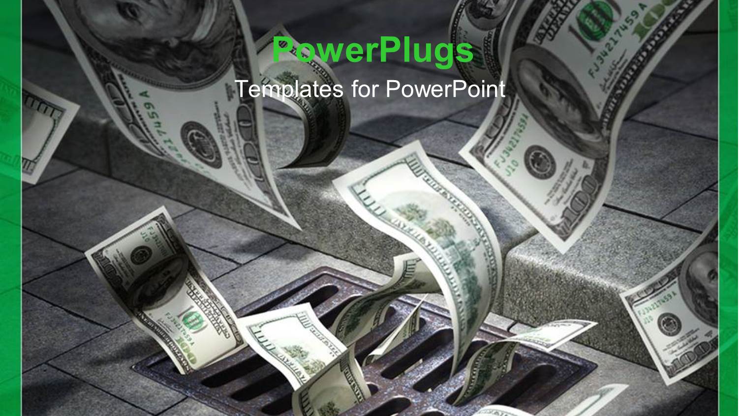 Lots of Dollar Bills Coming from a Drain Flying Away