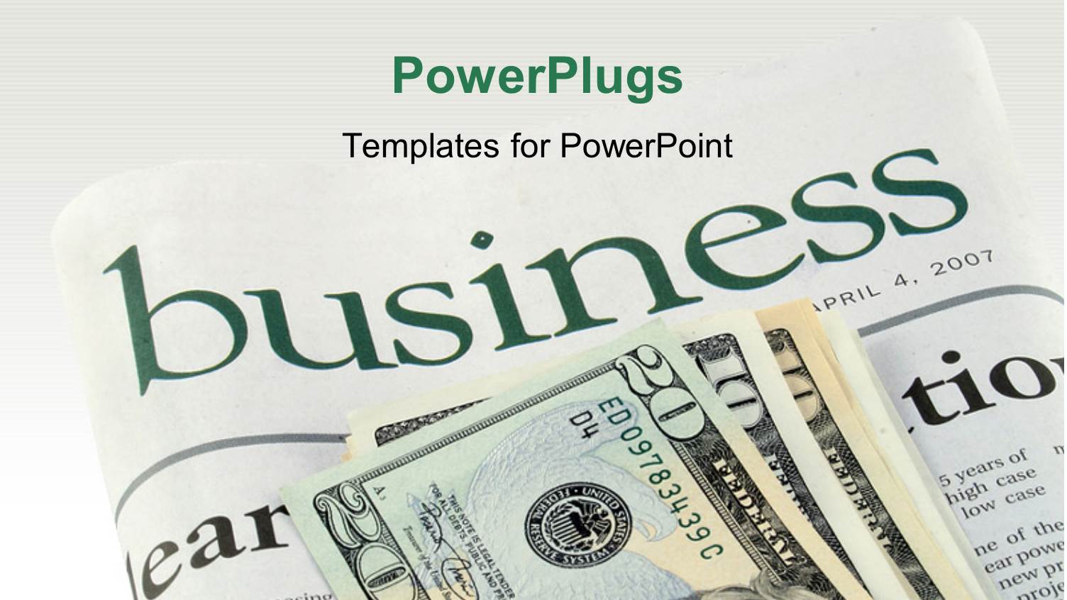 Lots of Dollar Bills on a Newspaper with a Ext that Spell Out the Word 