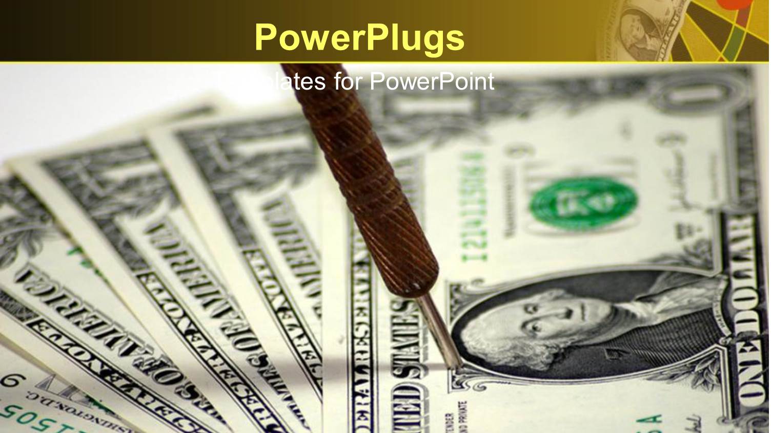 Lots of Dollar Bills on a White Surface with a Dart