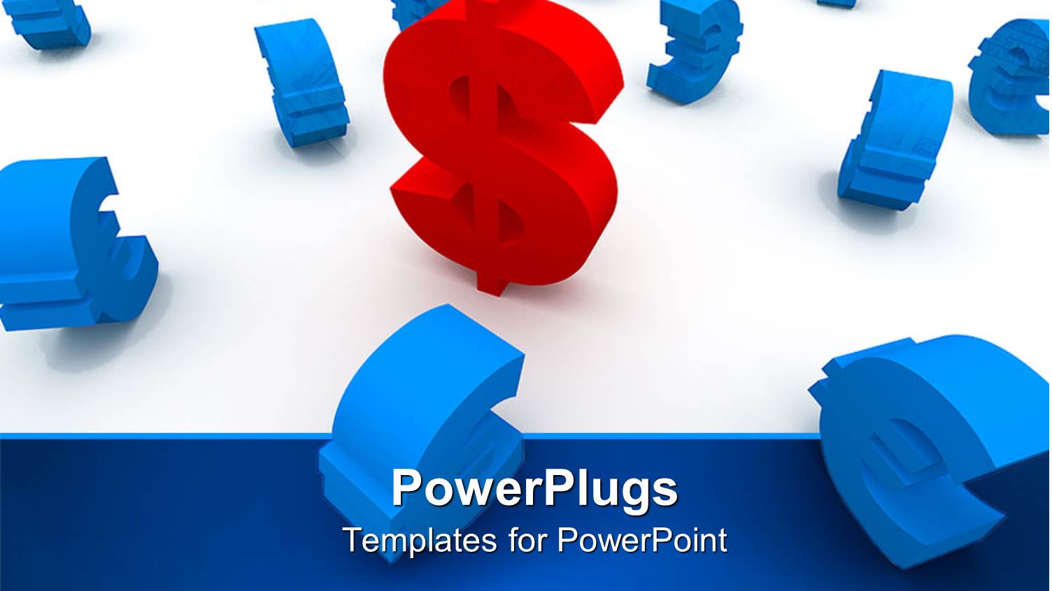 Lots of Dollar and Euro Signs on a Blue and White Background