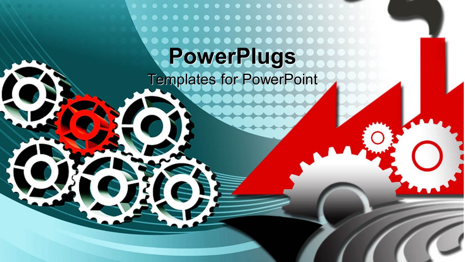 Lots of Gears with a Factory Drawing on a Blue Designed Background