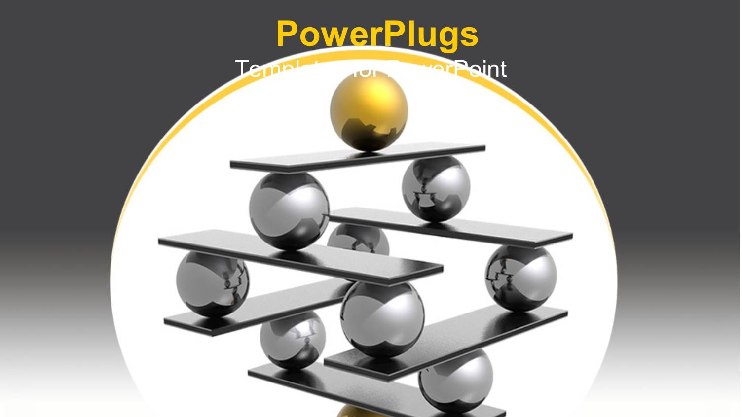 Lots of Gold and Black 3D Balls Forming a Pyramid Shape