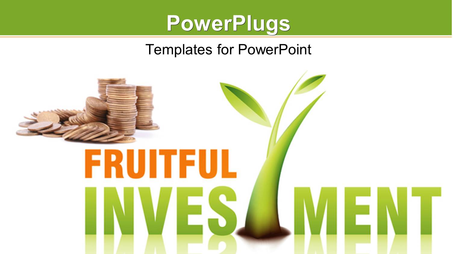 Lots of Gold Coins with a Growing Plant and some Text