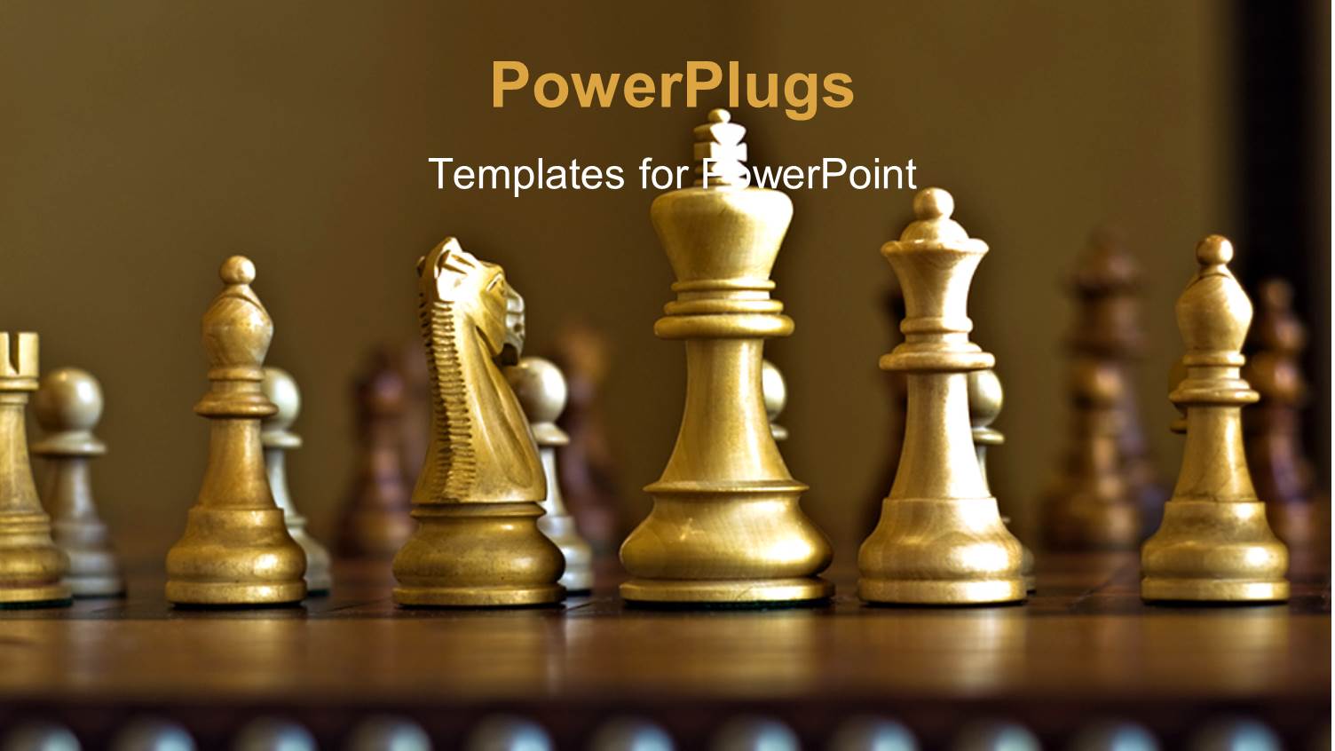 Lots of Gold Colored Chess Pieces on a Chess Board