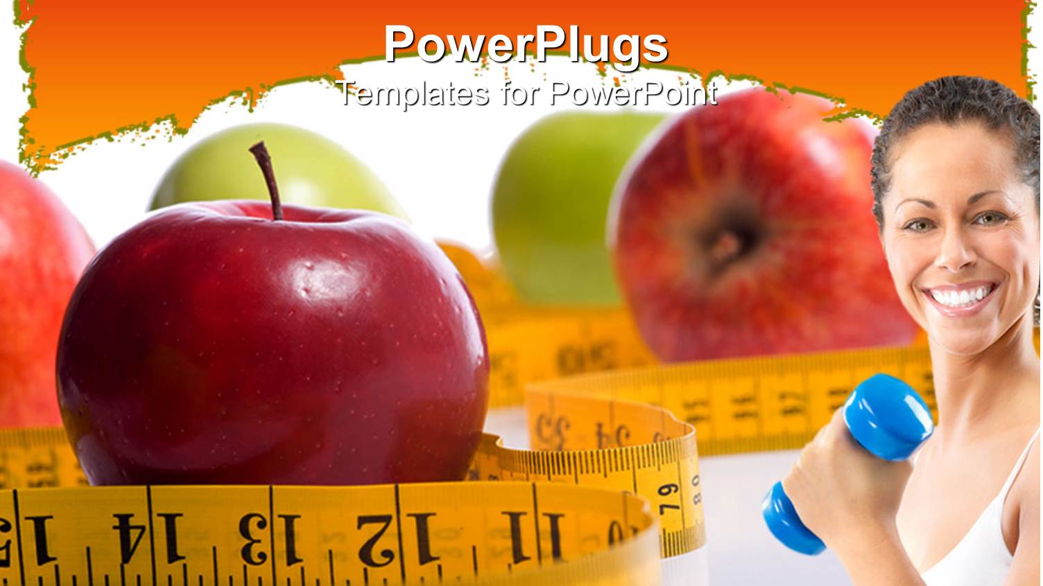 Lots of Green and Blue Apples with a Smiling Lady