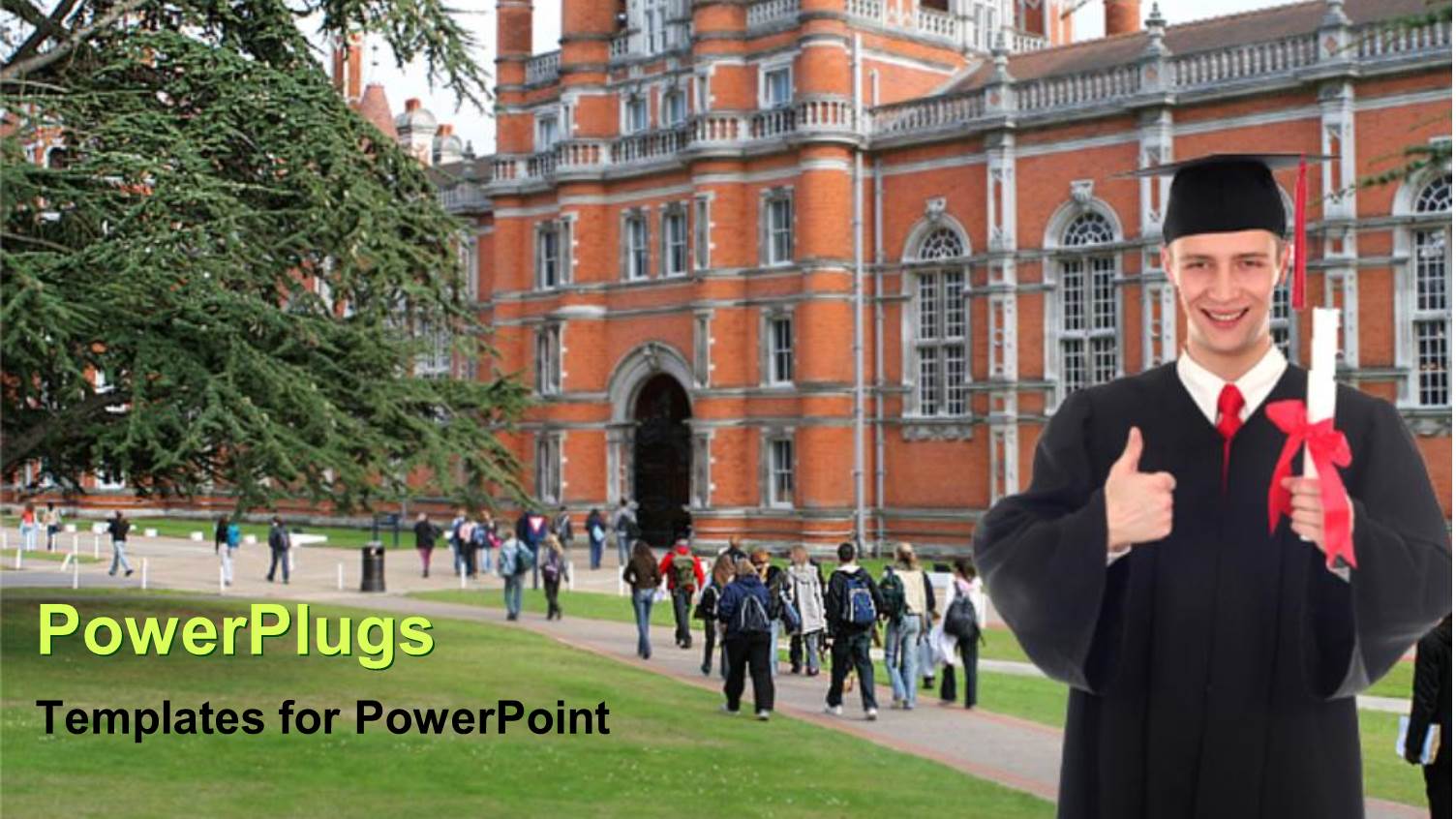 Lots of Humans with One Wearing an Academic Gown