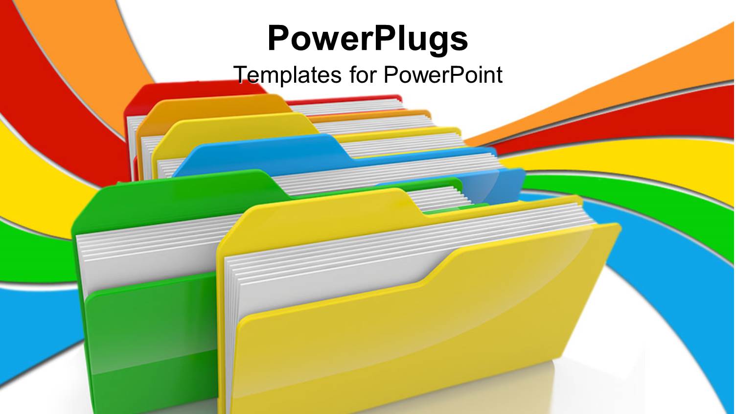 Lots of Multi Colored Folders on a White Background