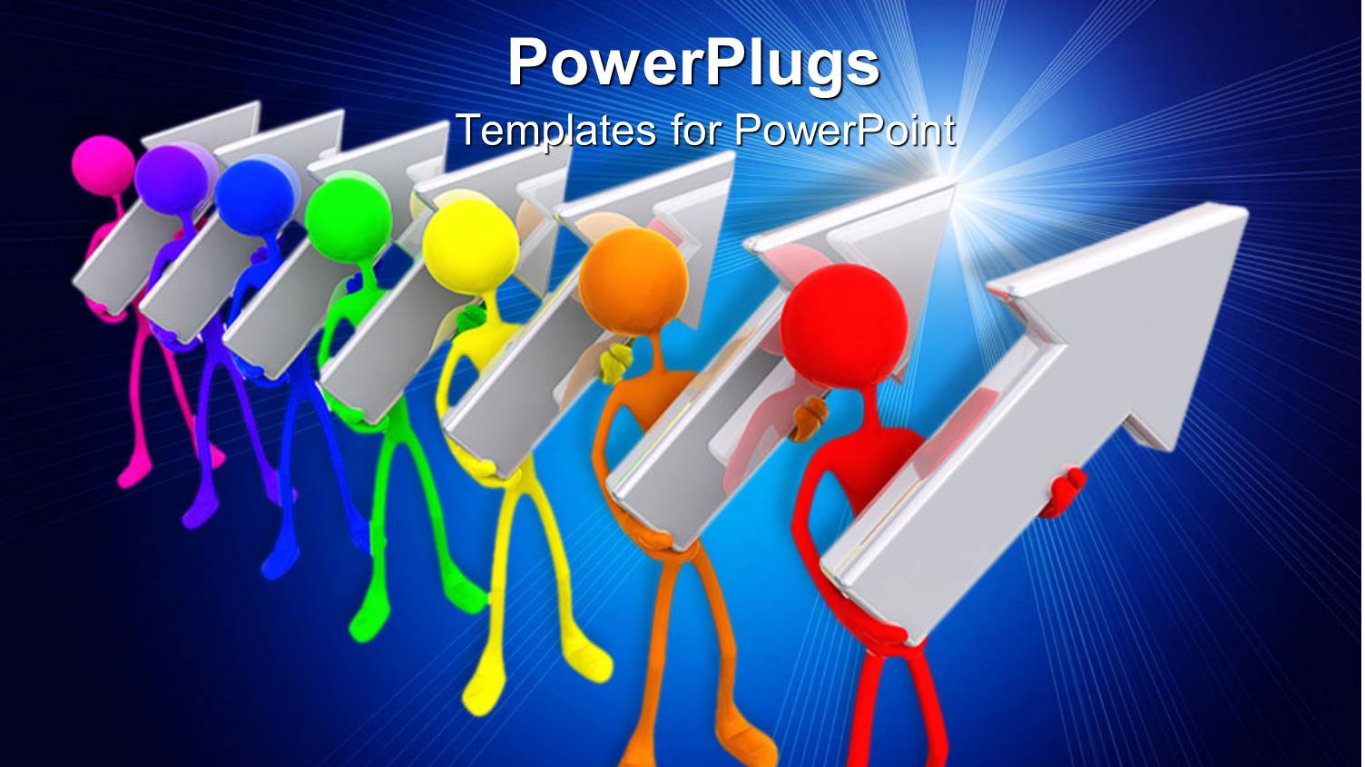 Lots of Multi Colored Human Figures Holding Short Rows