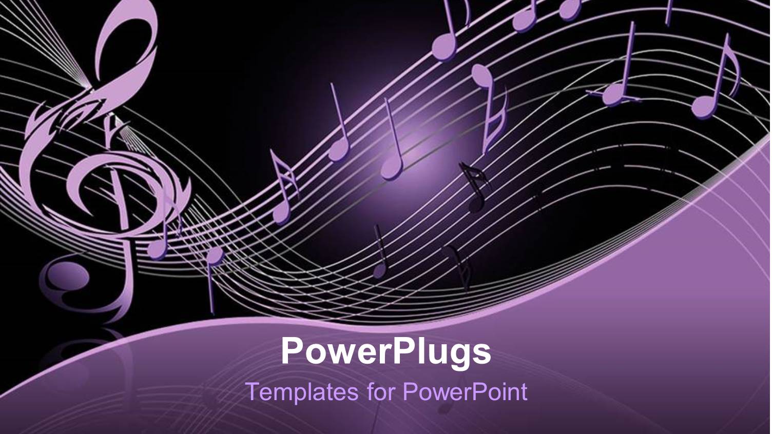 Lots of Musical Notes on a Purple and Black Background